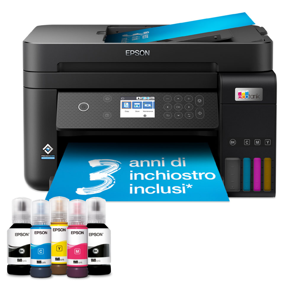 La Epson EcoTank ET-3850 offre una pratica soluzione di stampa per uso domestico e nei piccoli uffici