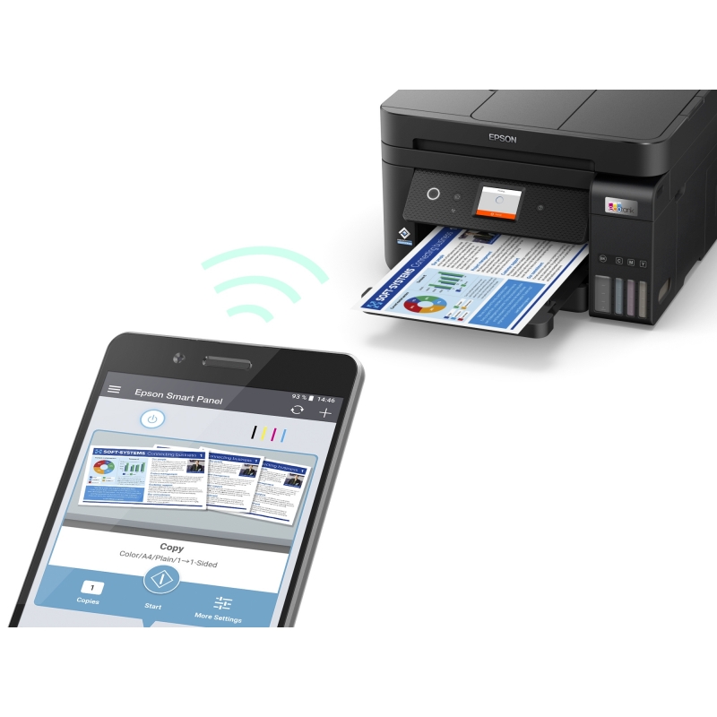 La Epson EcoTank ET-4850 è completamente gestibile tramire App Smart Panel