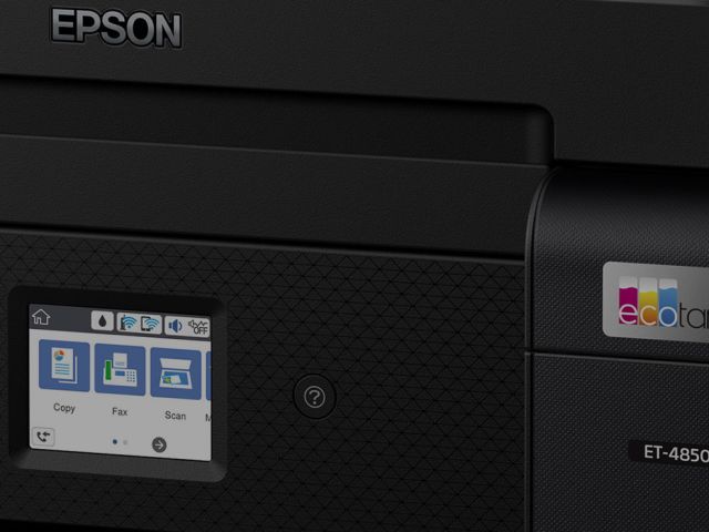 Epson EcoTank ET-4850 è una multifunzione A4 ultraconveniente che ti consente di risparmiare fino al 90% sui costi di stampa