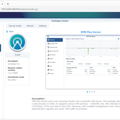 La funzionalità VPN Plus Server rende il Synology WRX560 un potente server VPN