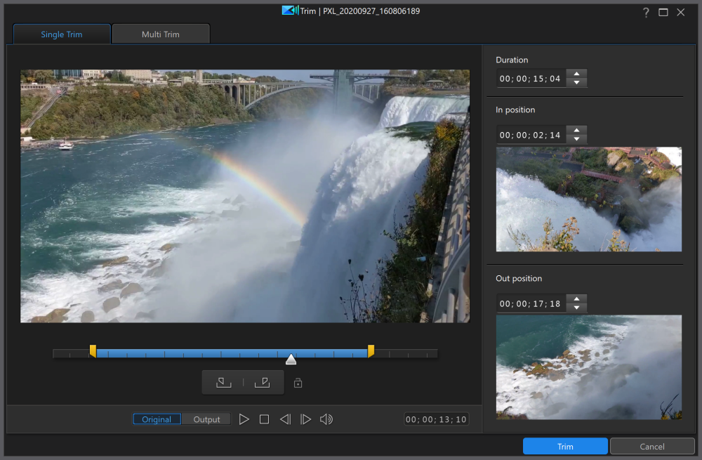 Il fantastico strumento Multi-Trim di CyberlLink PowerDirector 365 creare più clip pretagliate